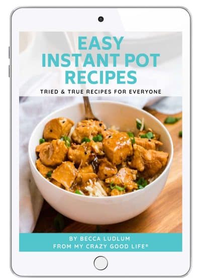 ebook cover with a bowl of orange chicken. Words read Easy Instant Pot Recipes