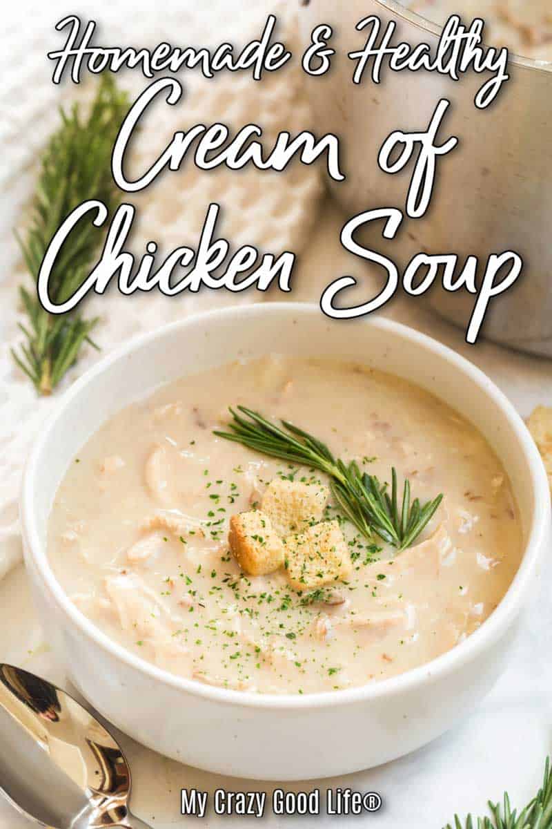 white bowl of soup with text for pinterest