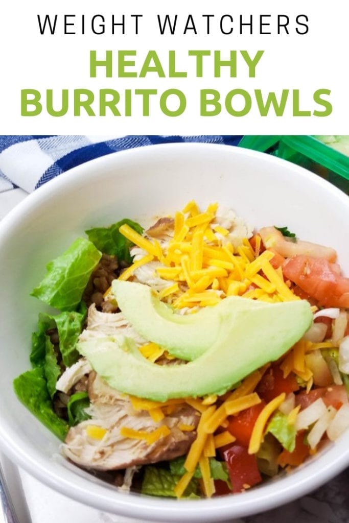 This Weight Watchers Instant Pot burrito bowl is delicious and makes a ton of food! It's perfect for Weight Watchers meal prep and easy to customize with your favorite toppings! It's an easy to freeze meal. Weight Watchers Freestyle Dinner | Weight Watchers Points | Weight Watchers Burrito Bowl | Weight Watchers Dinner Recipes #weightwatchers #ww #freestyle