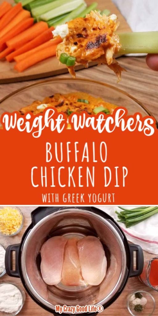 collage with text for pinterest WW Buffalo Chicken Dip