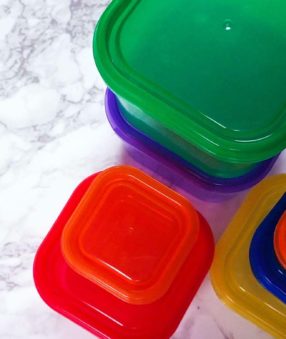 21 day fix containers on a countertop