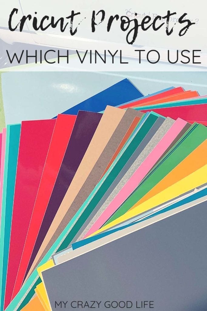 There are lots of different choices when it comes to Cricut vinyl. Each project is different, so how do you know which vinyl to use for your Cricut projects? Here's a breakdown of vinyl types and which vinyl to use for your next Cricut project. #cricut #crafting #vinylprojects