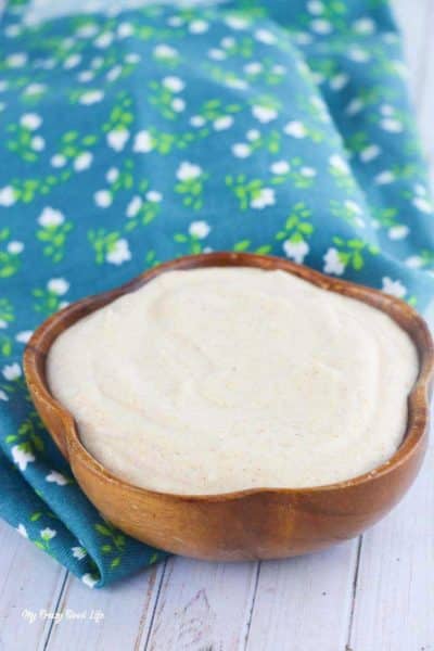 wooden bowl filled with pumpkin wonder whip