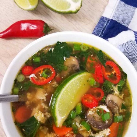 Healthy Egg Drop Soup with Chicken