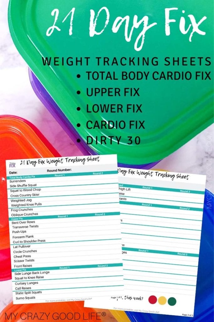 PRINTABLE 21 Day Fix Cardio Fix Cheat Sheet - The Best of Life