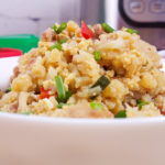 This Cauliflower Fried Recipe is an easy and delicious weeknight meal! Cauliflower Chicken Fried Rice is low carb and keto, healthy and so easy to adapt for your preferences! Instapot Cauliflower Fried Rice | Instant Pot Cauliflower Fried Rice | Slow Cooker Cauliflower Fried Rice | 21 Day Fix Cauliflower Fried Rice | Weight Watchers Cauliflower Fried Rice #glutenfree #ww #21dayfix