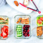 chicken meal prep on a counter