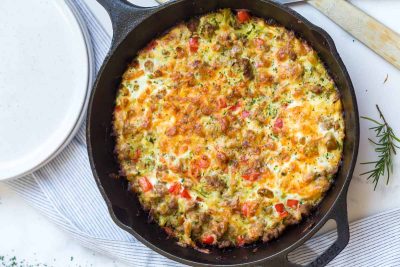 Zucchini Breakfast Casserole with Sausage & Egg : My Crazy Good Life