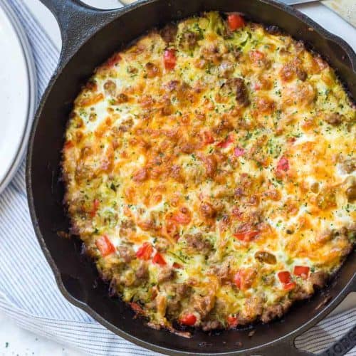 Zucchini Breakfast Casserole with Sausage & Egg : My Crazy Good Life