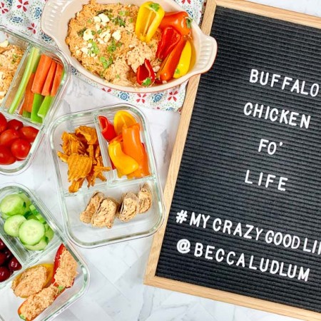 letterboard and buffalo chicken dip