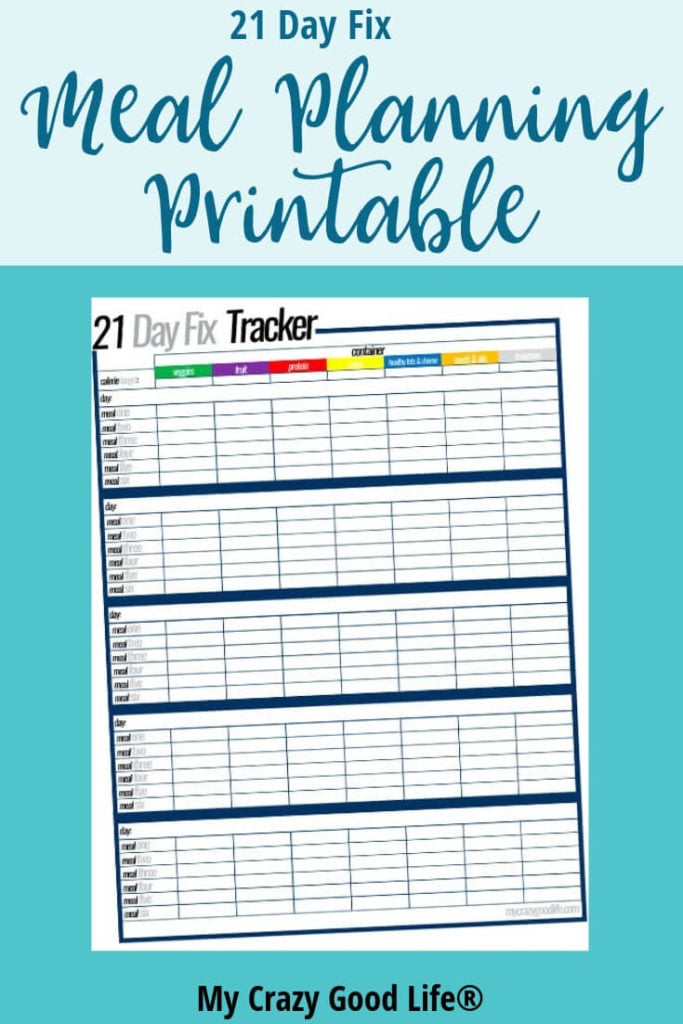 These free printable 21 Day Fix meal planning sheets can help you meal plan and stay on track. They're great for planning ahead and workout out your whole week of meal prep!
