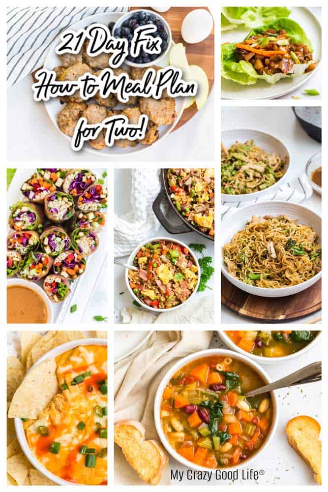 collage showing all of the meals you can make on the 21 day fix