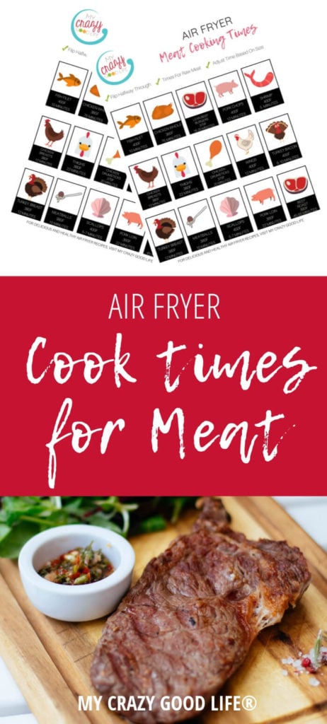 These Air Fryer cooking times will help you make your favorite foods healthier! All of the Air Fryer cook times are included in the printable cheat sheets!