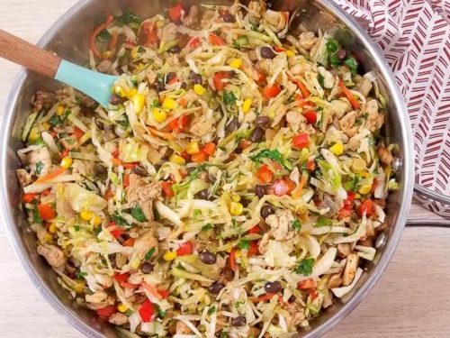 Southwest Egg Roll In A Bowl With Chipotle Ranch Dressing