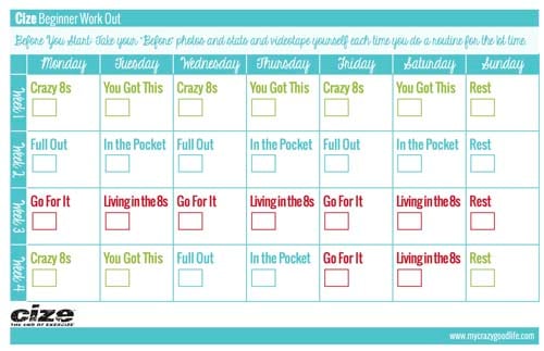 Cize Workout Calendar