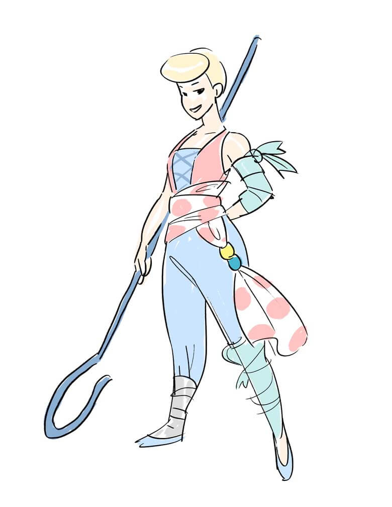 sketch of Bo Peep