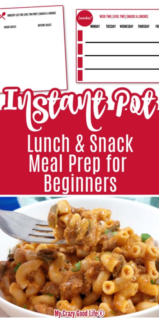 image with text for Pinterest with printables and hamburger helper