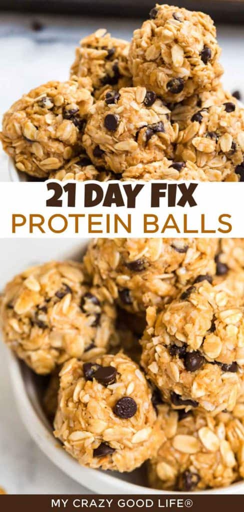 images and text of 21 day fix protein balls for pinterest