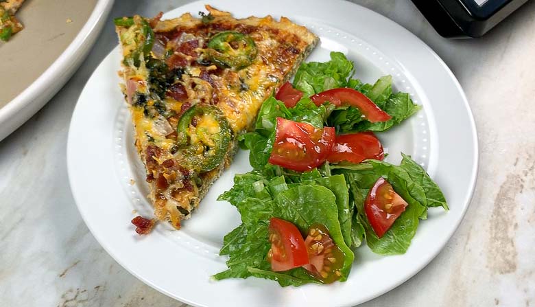 slice of pizza with salad