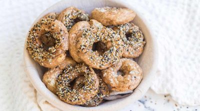 image of bowl of homemade bagels