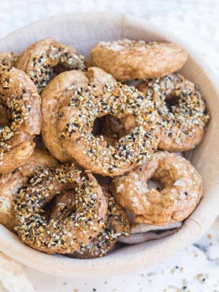 image of bowl of homemade bagels