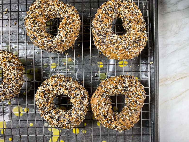 image of bagels on cooling rack