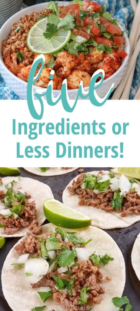 5 Ingredients Or Less Dinners : My Crazy Good Life