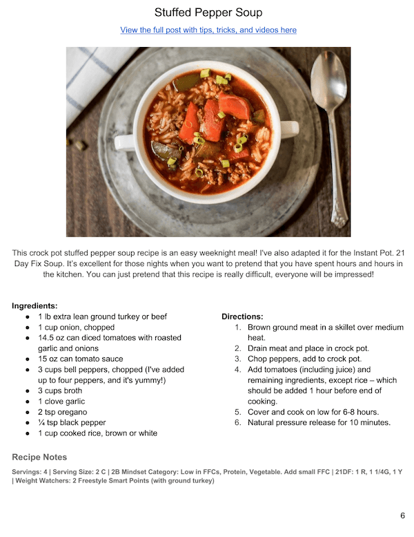 sample page from healthy slow cooker eBook