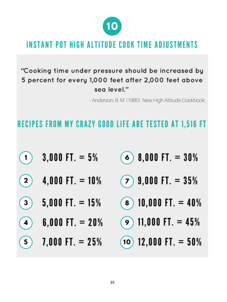 Instant pot high online altitude