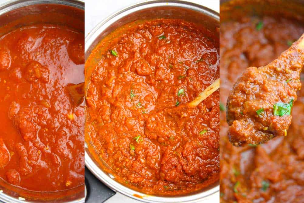 collage showing how to make this sauce