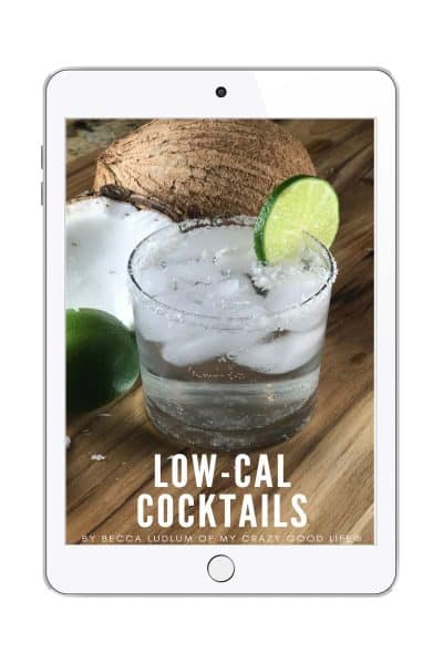 ipad with cover of Low Cal Cocktails