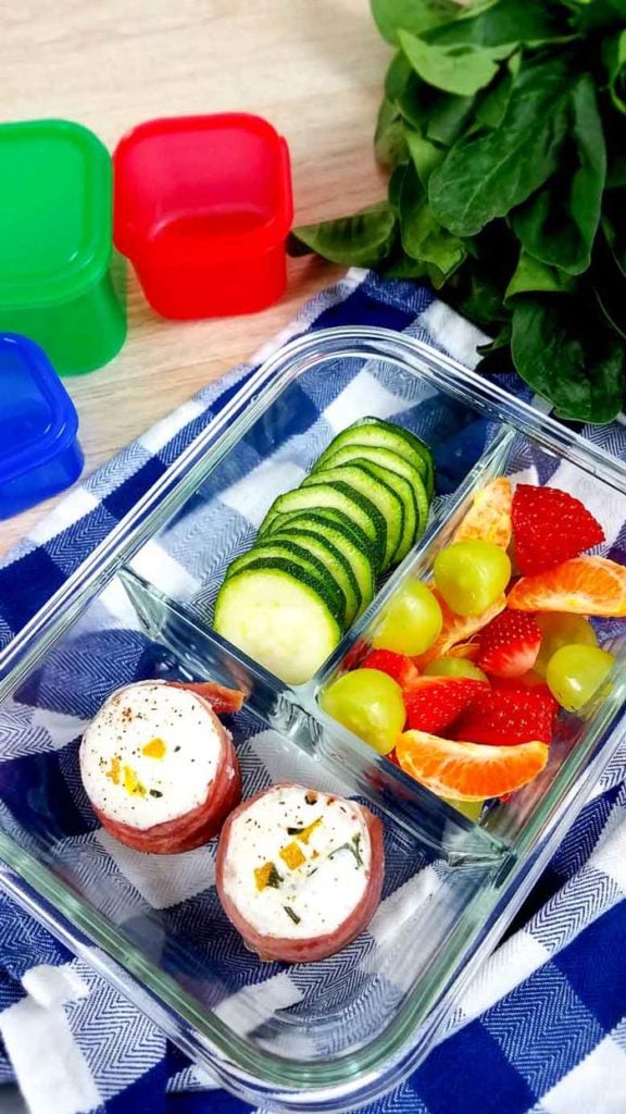 egg white bites in glass meal prep container