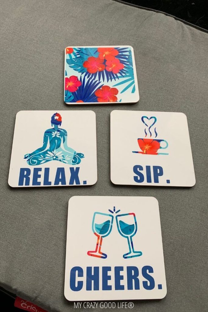 The finished diy drink coasters with infusible ink are gorgeous! 