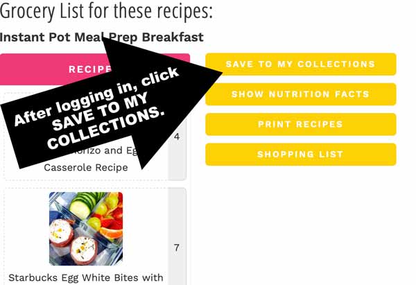 image f how to save recipe collection with instructions on the arrow