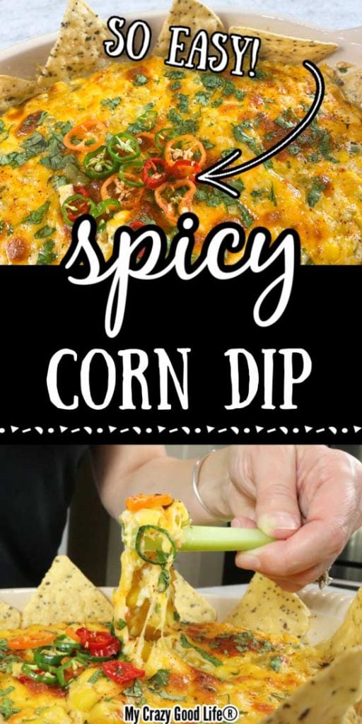 collage with text of mexican corn dip