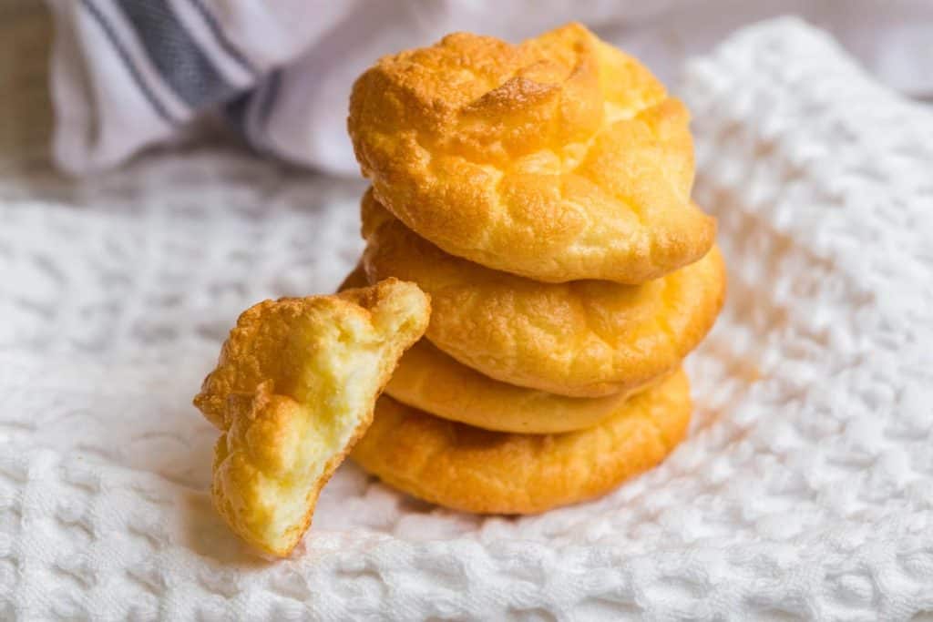 stack of cloud bread on white towel