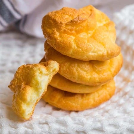 stack of cloud bread on white towel