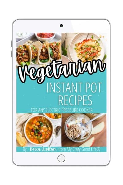 ipad with cover of Vegetarian Instant Pot Recipes