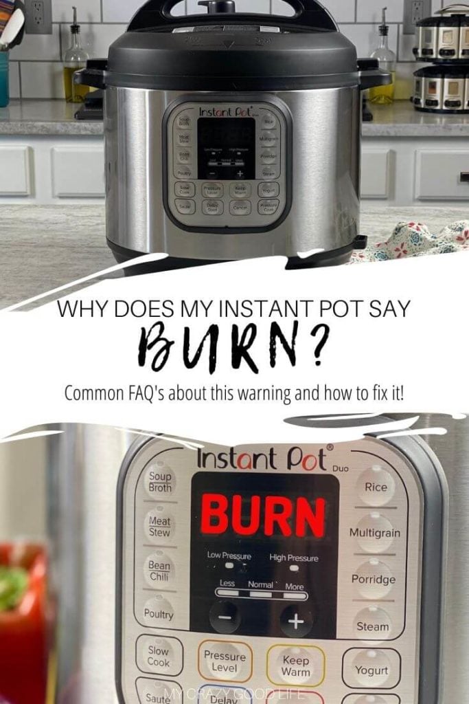 Burn warning Instant Pot image for Pinterest