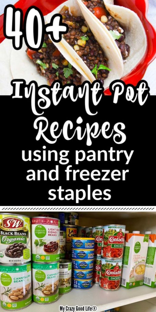 collage image of 40 instant pot recipes with text for pinterest