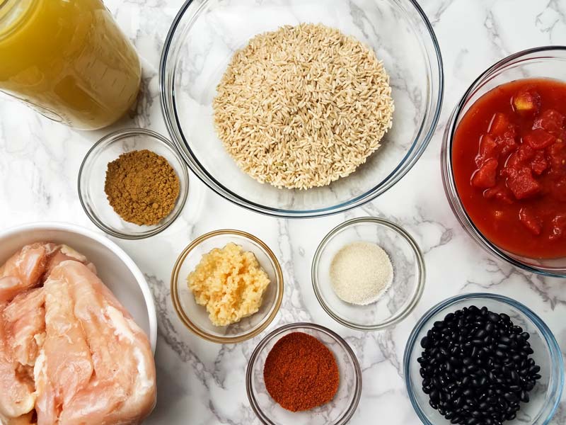 ingredients for burrito bowls