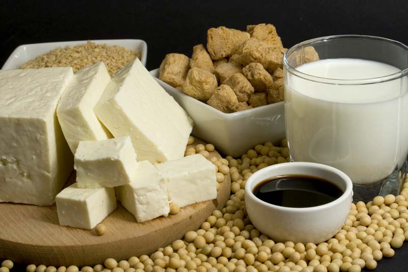 soy products on a table