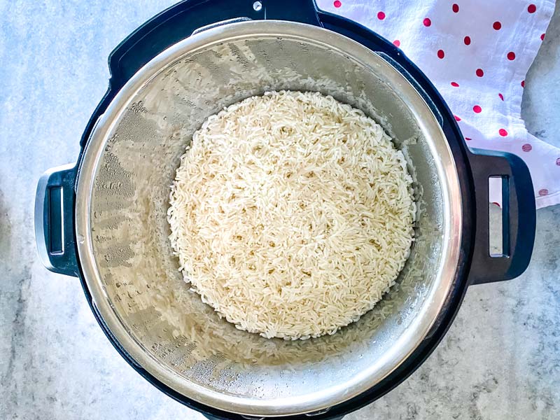 cooked white rice in the Instant Pot