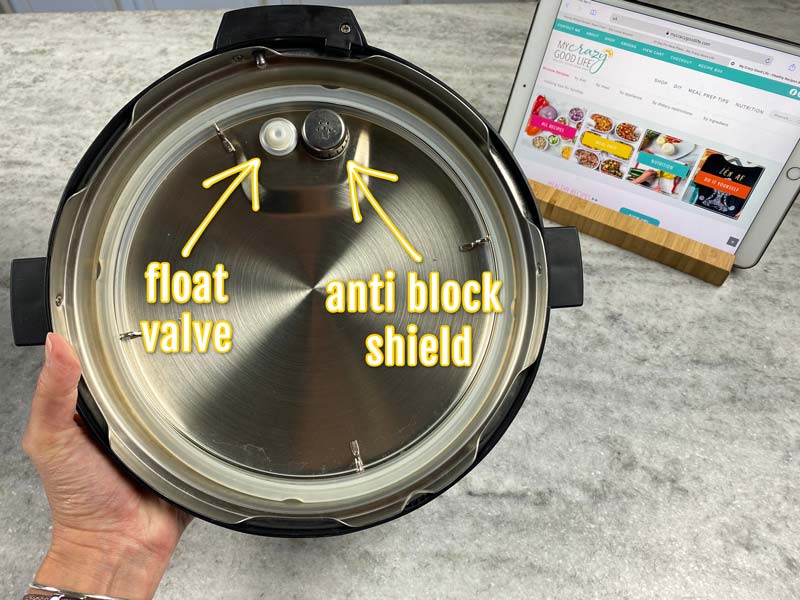 labeled inner lid of instant pot