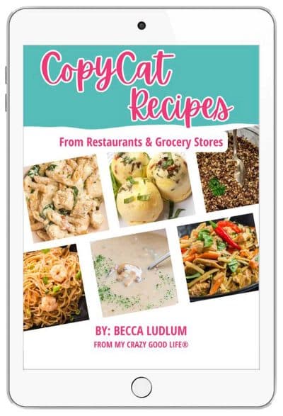 ipad with the cover of Copycat Recipes showing