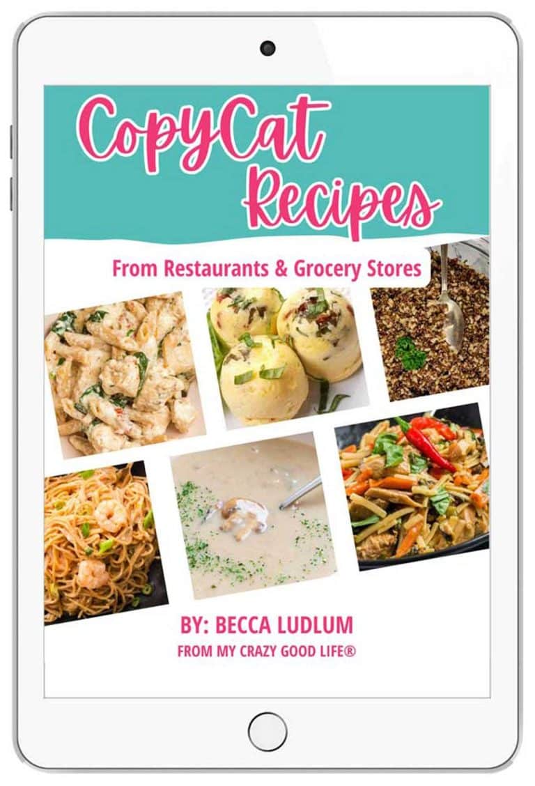 ipad with the cover of Copycat Recipes showing