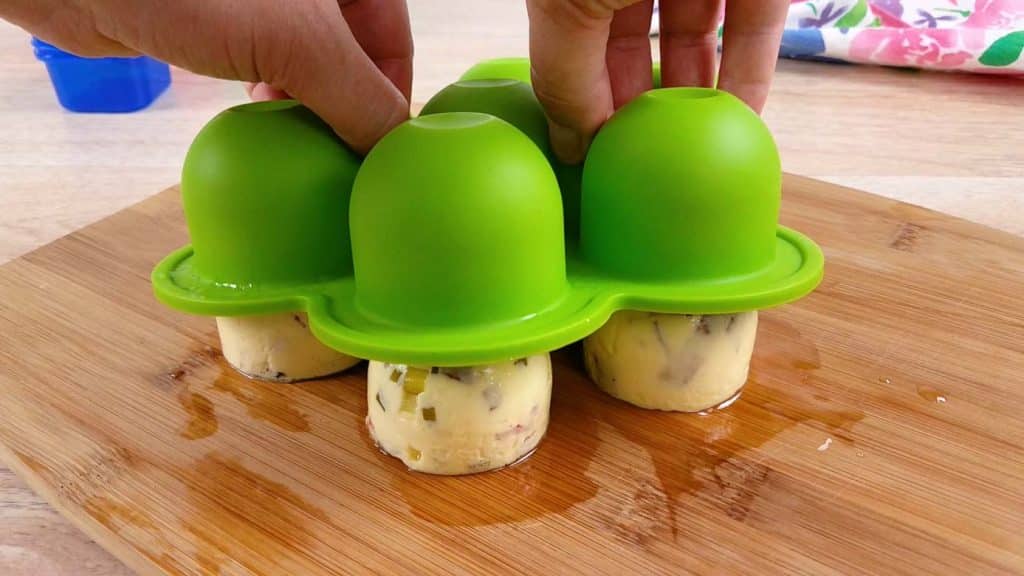 flipping egg bite mold to release egg bites