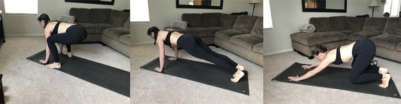 collage image of girl performing burpees