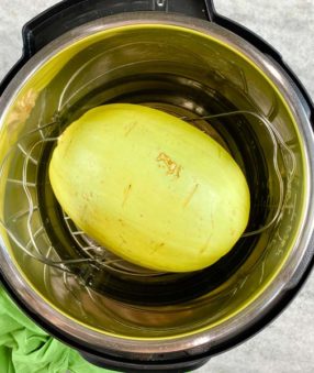 whole spaghetti squash in the instant pot with lid off
