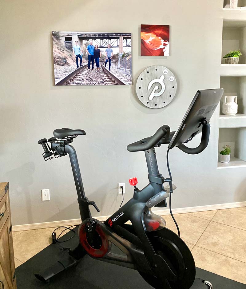 Peloton bike in our living room